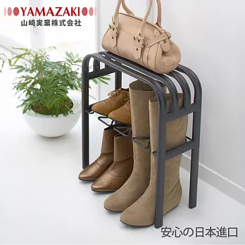 【YAMAZAKI】LINE輕感時尚置物鞋架(黑)*日本進口