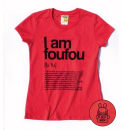 《FOUFOU》我有病!系列T-shirt-瘋瘋癲癲foufou(中性版磚紅XL)