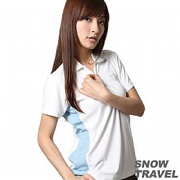 SNOWTRAVEL 女 經典戶外休閒POLO衫(白)-L