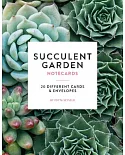 Succulent Garden Notecards: 20 Different Cards and Envelopes