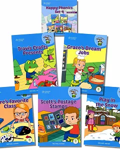 Happy Phonics Set 4 (5 Books + Audio CD/1片) (1/e)