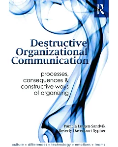 Destructive Organizational Communication: Processes, Consequences, and Constructive Ways of Organizing