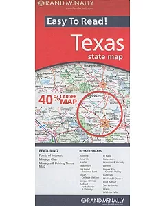 Rand McNally Easy to Read Texas State Map