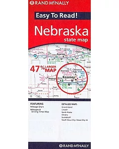 Rand McNally Easy to Read Nebraska State Map