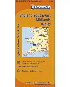 michelin England Southwest, Midlands, Wales / michelin Angleterre Sud-Ouest, Midlands, Pays de Galles: 503 Regional Great Britai