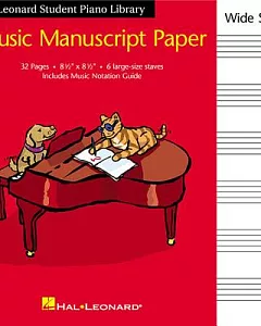 Hal leonard Student Piano Library Music Manuscript Paper: Wide Staff