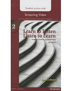 Learn to Listen, Listen to Learn 2 Streaming Video Access Card