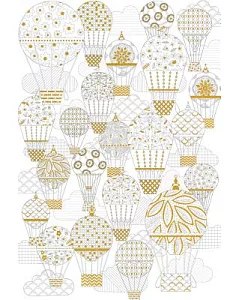 Adult Coloring Poster - Hot Air Balloons