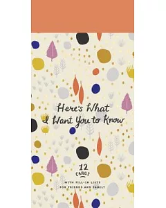 Here’s What I Want You to Know: 12 Cards With Fill-in Lists for Friends and Family