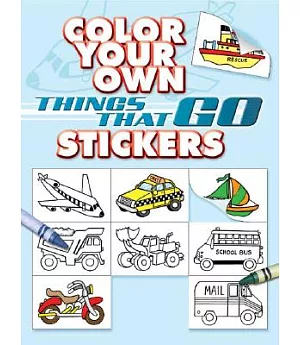 Color Your Own Things That Go Stickers