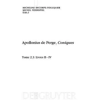 Apollonius De Perge, Coniques: Tome 2.3: Livres II-IV