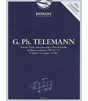 George Philipp Telemann (1681-1767): Trio for Treble (Alto) Recorder, Viola, Da Gamba and Basso Continuo, Twv 42: F 3 F Major/ F