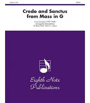 Credo and Sanctus (From Mass in G): Score & Parts