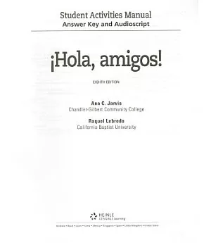 Hola, Amigos! / Hello, Friends!: Answer Key and Audioscript