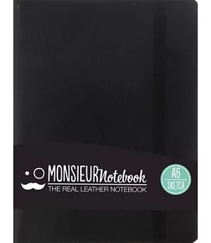 Monsieur Notebook Black Leather A6 Sketch