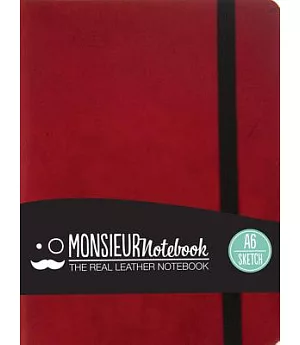 Monsieur Notebook Red Leather Sketch Small