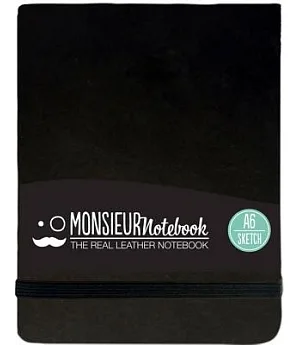 Monsieur Notebook Black Leather Sketch Landscape Small