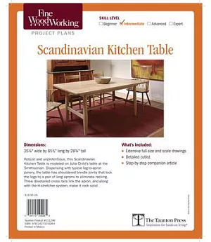 Fine Woodworking’s Scandinavian Kitchen Table Plan: Intermediate