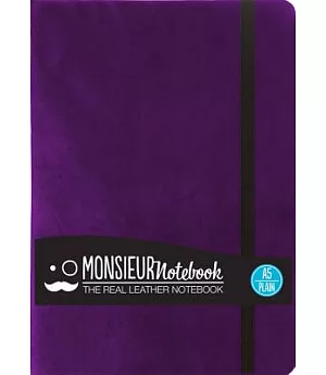 Monsieur Notebook Purple Leather Plain Medium
