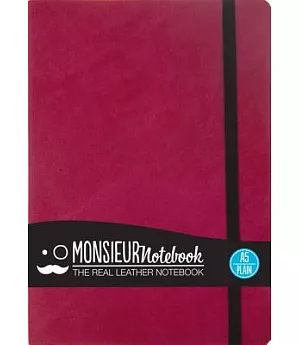 Monsieur Notebook Pink Leather Plain Medium