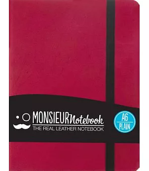 Monsieur Notebook Pink Leather Plain Small