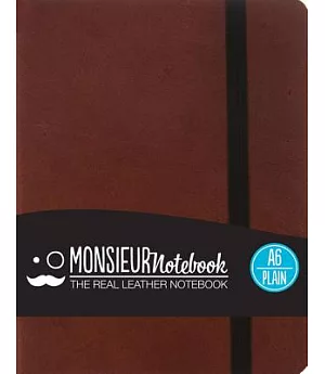 Monsieur Notebook Brown Leather Plain Small