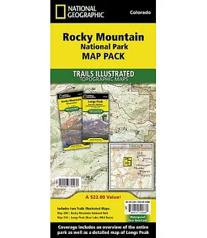 National Geographic Trails Illustrated Rocky Mountain National Park Colorado Map Pack