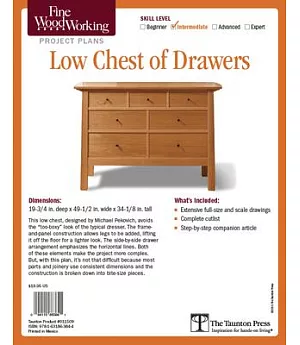 Fine Woodworking’s Low Chest of Drawers Project Plan: Intemediate