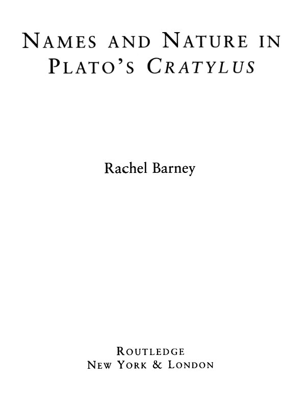 Names and Nature in Plato’s Cratylus