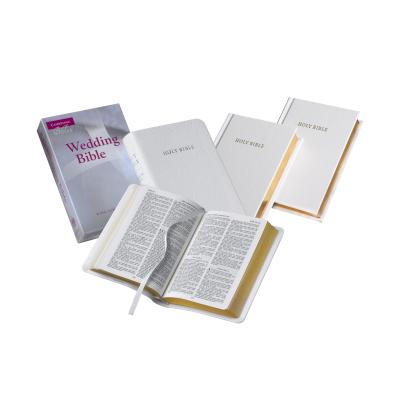 The Holy Bible: King James Version, White, Faux Leather, Gold Page Edges, Wedding Bible