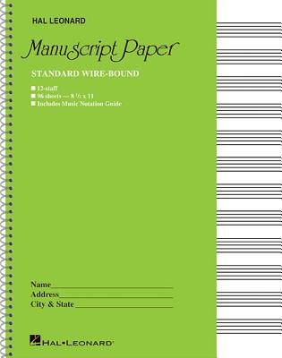 Standard Wire Bound Manuscript Paper: Green Cover