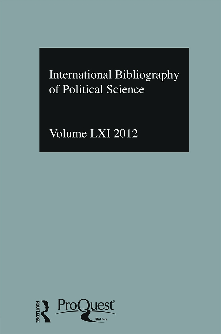 Ibss: Political Science: 2012 Vol.61: International Bibliography of the Social Sciences