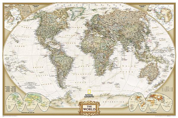 National Geographic: World Executive Wall Map (Poster Size: 36 X 24 Inches)