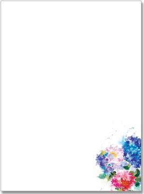 Hydrangeas Stationery Set: Contains 30 Sheets and 24 Designer Envelopes - Silver Foil