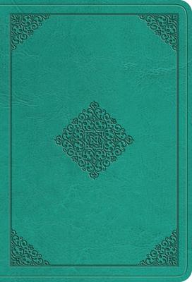 ESV Value Large Print Compact Bible (Trutone, Teal, Ornament Design)