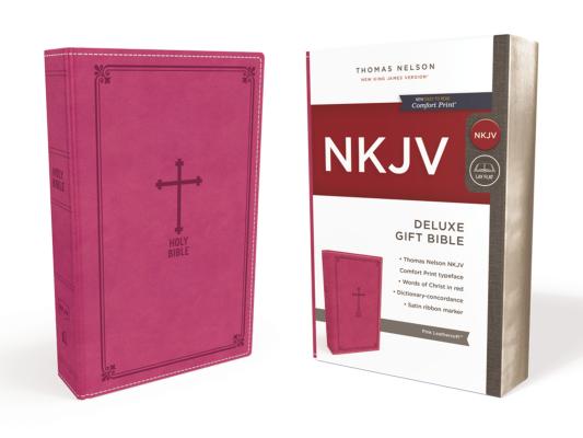 NKJV, Deluxe Gift Bible, Imitation Leather, Pink, Red Letter Edition