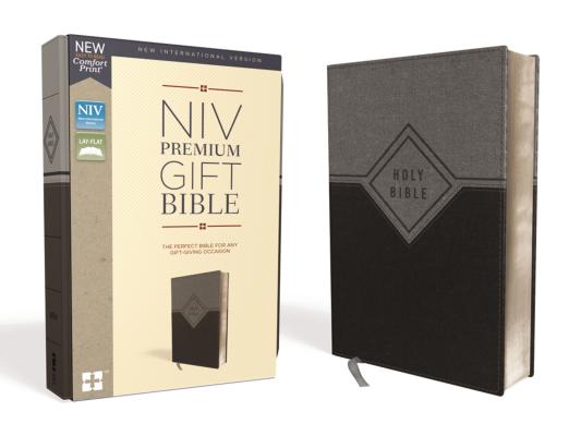 Niv, Premium Gift Bible, Leathersoft, Black/Gray, Red Letter Edition, Comfort Print