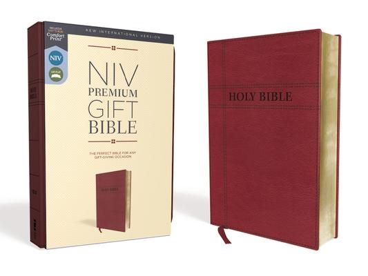 Niv, Premium Gift Bible, Leathersoft, Burgundy, Red Letter Edition, Comfort Print