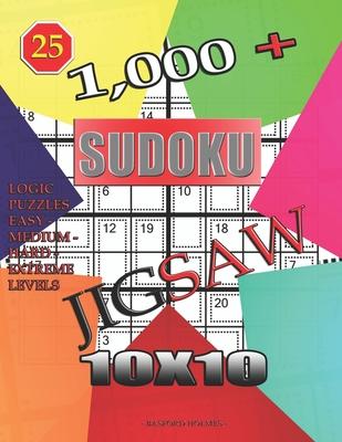 1,000 + sudoku jigsaw 10x10: Logic puzzles easy - medium - hard - extreme levels