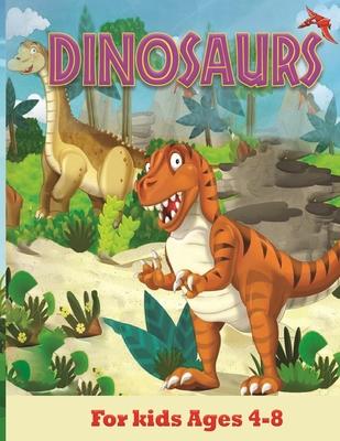 Dinosaurs: Cute Dinosaurs Coloring Book for Kids Ages 4-8, Boys or Girls with beautiful & charming scenes