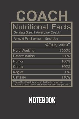 coach nutritional facts: small lined Humor Nutritional Facts Notebook / Travel Journal to write in (6’’’’ x 9’’’’) 120 pages