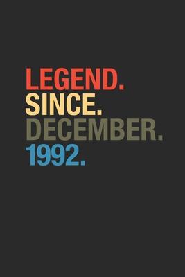 Legend Since December 1992: Small Lined Notebook (6 X 9 -120 Pages) for 27 years old Birthday Gift and 27th Anniversary Gift for Women And Men