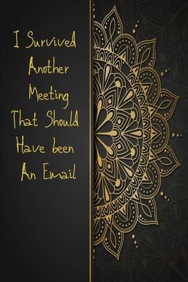 I Survived Another Meeting That Should Have Been An Email: Blank Lined Notebook Journal small ( 6x9 inches) 100 pages Funny Gift For Office Coworker A