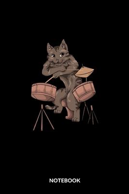 Notebook: A5 Journal - Drum Cat As A Gift For Drummer And Drumming Lover