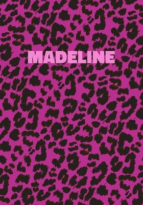 Madeline: Personalized Pink Leopard Print Notebook (Animal Skin Pattern). College Ruled (Lined) Journal for Notes, Diary, Journa