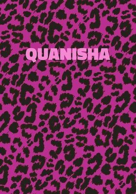 Quanisha: Personalized Pink Leopard Print Notebook (Animal Skin Pattern). College Ruled (Lined) Journal for Notes, Diary, Journa