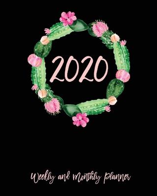 2020 Planner Weekly And Monthly: 2020 Planner Cactus - January To December - Agenda Calendar - Monthly Weekly Views And Vision Board - 8x10 Inches - C