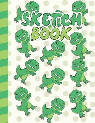 Sketchbook: Cool Blank Notebook for Sketching and Picture Space with Funny and Cute Floss Dancing T-rex Dinosaurs, Unlined Paper B