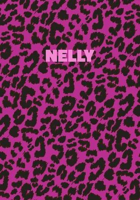Nelly: Personalized Pink Leopard Print Notebook (Animal Skin Pattern). College Ruled (Lined) Journal for Notes, Diary, Journa