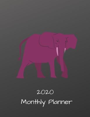 2020 Monthly Planner Purple Elephant Design 8 1/2 x 11